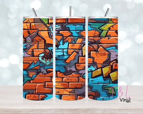 1285 Graffiti Wall 20 oz Sublimation wrap