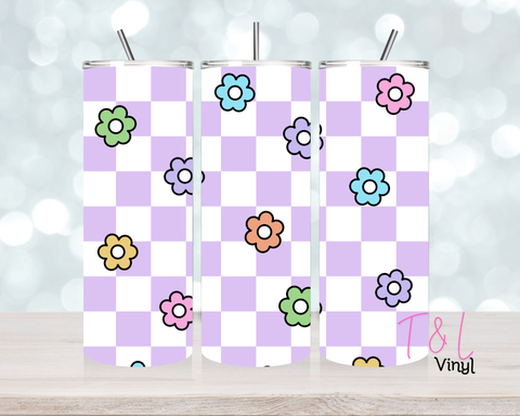 1287 Purple Checker 20 oz Sublimation wrap