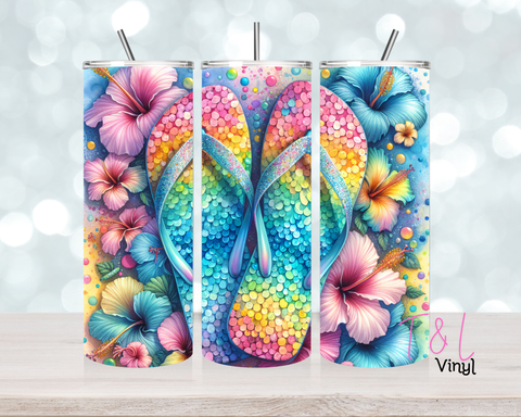 1306 summer thongs  20 oz Sublimation wrap