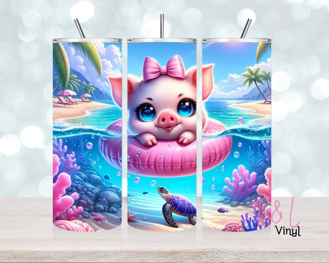 1308 Summer pig 20 oz Sublimation wrap