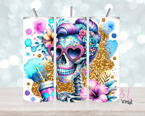 1312 Summer Skull 20 oz Sublimation wrap