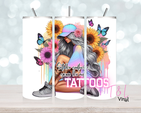 1332 Pastel Tattoo 20 oz Sublimation wrap