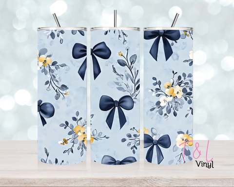 1351 Blue bow 20 oz Sublimation wrap