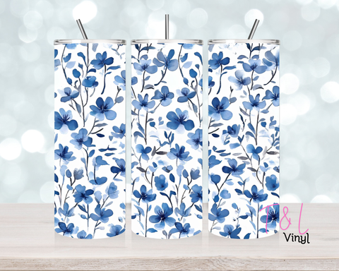 1358 Blue plant 2 20 oz Sublimation wrap