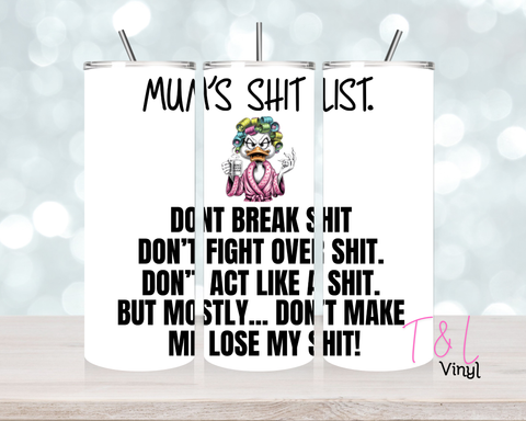1371 Mum's list  20 oz Sublimation wrap
