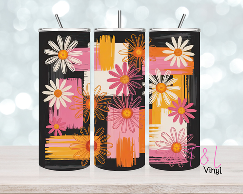 1503 Boho Flowers 20oz Sublimation wrap