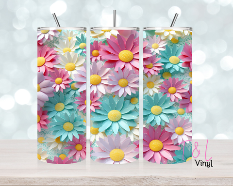 1511 Pastel Flowers 20oz Sublimation wrap