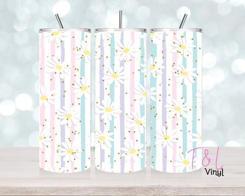 1532 Pastel Daisy 20oz Sublimation wrap