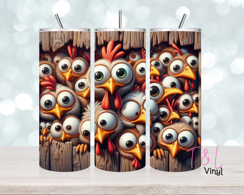 1540 Funny Chicken 20oz Sublimation wrap