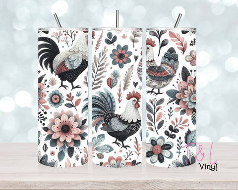 1542 boho Chicken 20oz Sublimation wrap