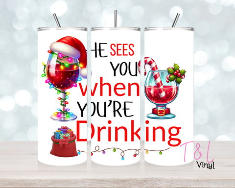 1582 Christmas Drinks 20oz Sublimation wrap