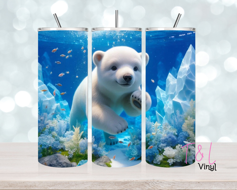 1602 Polar Bear 20oz Sublimation wrap
