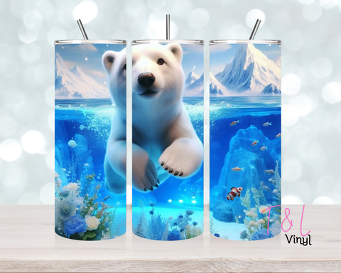1597 Polar Bear 20oz Sublimation wrap