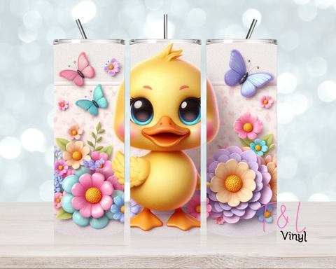 1607 Cute Duck 20oz Sublimation wrap