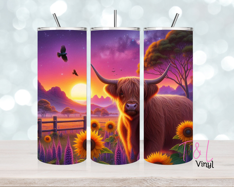 1609 Highland Cow 20oz Sublimation wrap