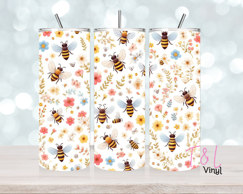 1387 Tiny Bees 20 oz Sublimation wrap