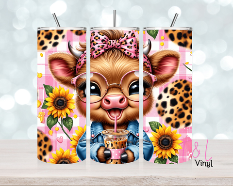 1375 Highland Cow 20 oz Sublimation wrap