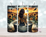 Western Country girl sunflowers 20 oz vinyl wrap (363)