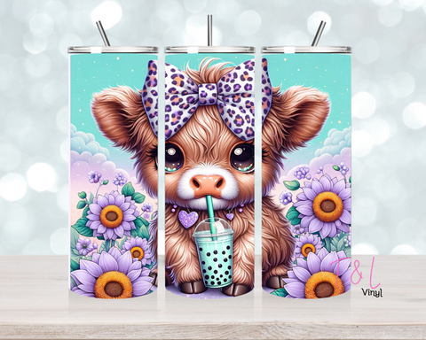 20oz Cute Bubble tea car  Sublimation wrap (364)