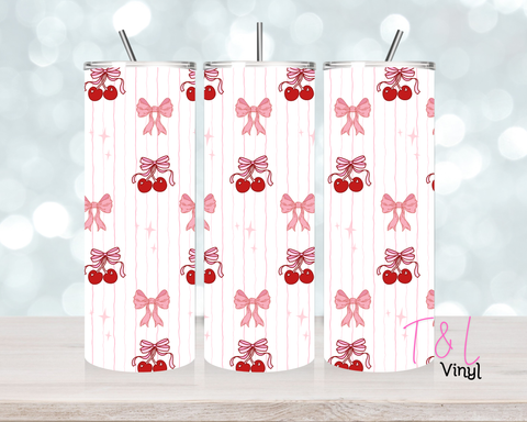 1399 Bows and Cherries  20 oz Sublimation wrap
