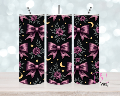 1401 Midnight Bows 20 oz Sublimation wrap