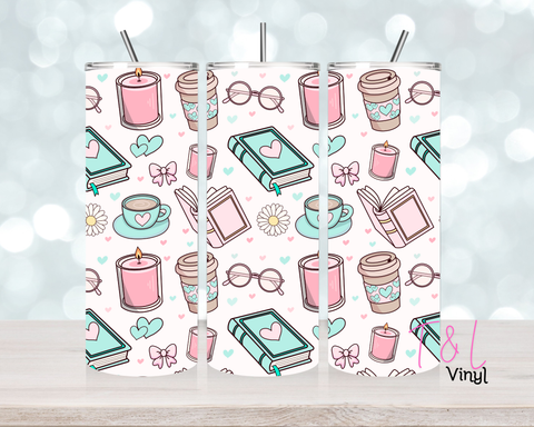 1402 Coffee and Books  20 oz Sublimation wrap