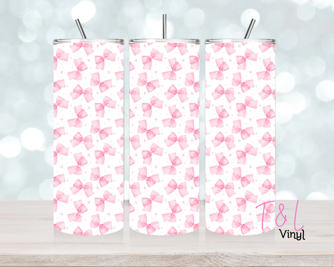 1403 Pink Bows 20 oz Sublimation wrap
