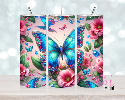 Gem Butterfly 20 oz Sublimation wrap (369)