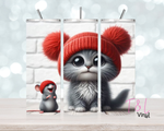 1410 20 oz Cute cat and mouse Sublimation wrap