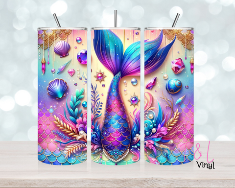 Mermaid Tail 20 oz vinyl wrap (381)