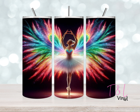 1407 20 oz Rainbow Ballerina 2 Sublimation wrap