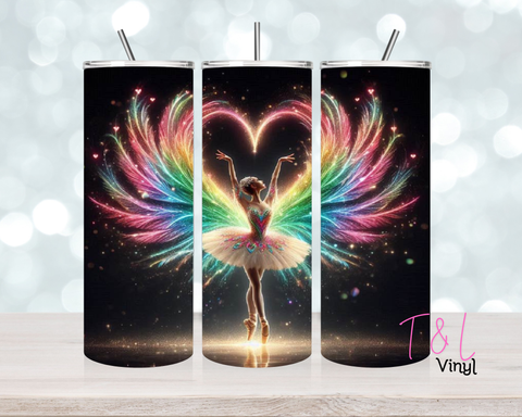 1406 20 oz Rainbow Ballerina Sublimation wrap