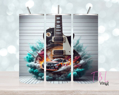 1405 Guitar and car 2 20 oz Sublimation wrap