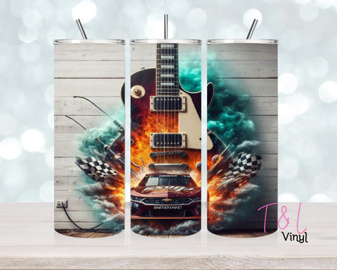1404 Guitar and car 1 20 oz Sublimation wrap