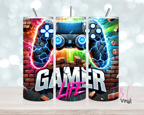 1385 Gamer Life 20 oz Sublimation wrap