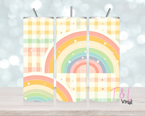 Gingham Rainbow 20 oz vinyl wrap 406