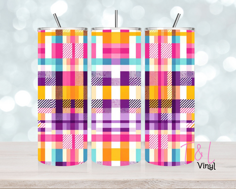 Bright Colour Gingham 20 oz Sublimation wrap (419)