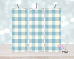 Gingham Blue 20 oz Sublimation wrap (407)