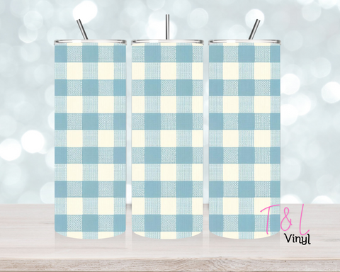 Gingham Blue 20 oz vinyl wrap 407