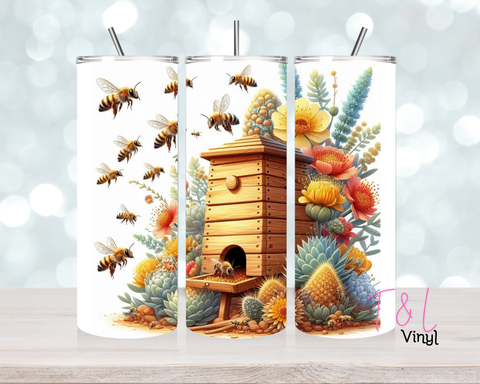1386 Bee Hive 20 oz Sublimation wrap