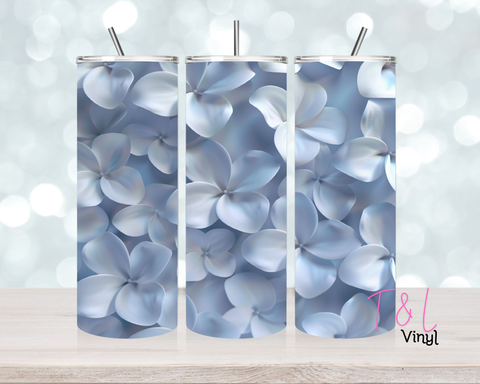 1448 Blue Floral 20 oz Sublimation wrap