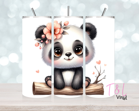 1446 Cute Panda 20 oz Sublimation wrap