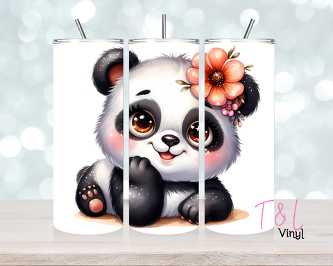 1451 Pretty Panda 20 oz Sublimation wrap