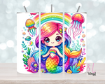 Rainbow Mermaid 20 oz Sublimation wrap (423)