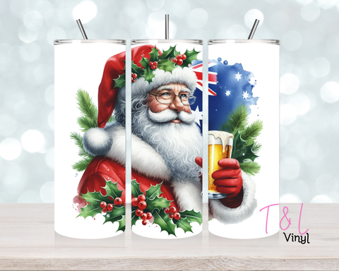 1450 Santa and a beer 20 oz Sublimation wrap
