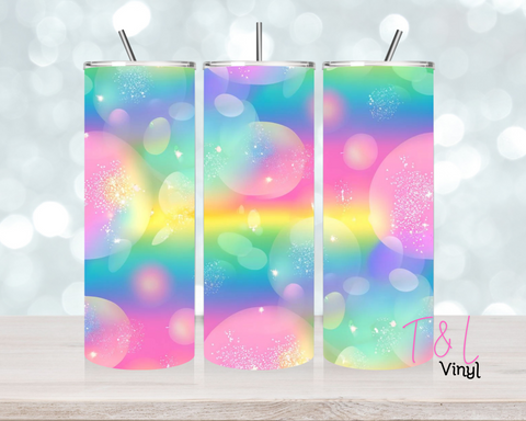 Pastel Shimmer Bubbles 20 oz Sublimation wrap (422)