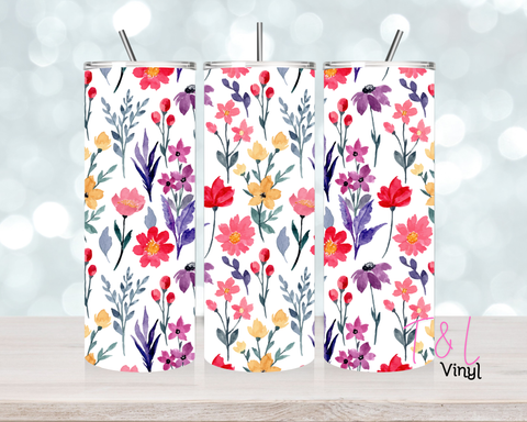 1454 Floral 20 oz Sublimation wrap