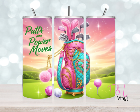 1458 Pink Golf 20 oz Sublimation wrap