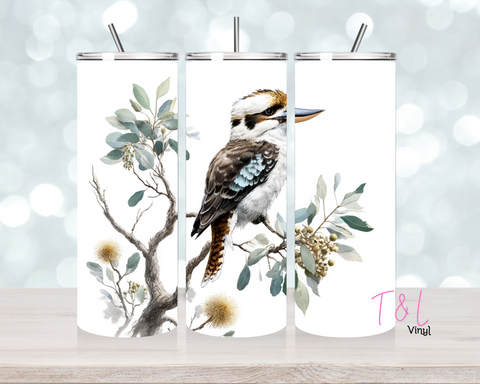 20 oz Watercolour Kookaburra  Sublimation wrap (353)