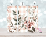 Pretty Floral Gingham 20 oz Sublimation wrap (418)